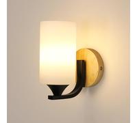 Goeco Apliques de Pared de Madera Vintage, Casquillo E27, Negro