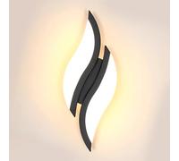 Goeco Lámpara de Pared Interior LED, 12W 1350LM 3000K, Negro, 29CM