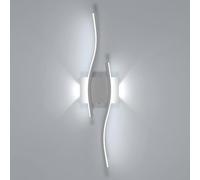 Goeco Lámpara de Pared LED, 20W 59 CM Aplique Pared Interior 6500K Luz Blanca Fría, Aplique LED en Acrílico para Dormitorio, Salón, Pasillo, Blanco