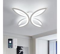 Goeco Lámpara de Techo Regulable 3000K-6000K, 37W Plafon LED Moderna Blanco con Mando, Iluminación de Techo Flor Forma para Salón, Dormitorio, Sala de Estar, Cocina