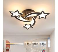 Goeco Lámpara de Techo Regulable, 30W 3375LM Moderno Plafon Led con Mando a Distancia 3000K-6500K, Luz de Techo Diseño de Forma de Estrella para Cocina, Salón, Dormitorio, Negro