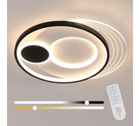 Goeco Lámpara de Techo Regulable Moderno, 37W Plafon LED Techo con Mando a Distancia 3000K-6500K, Redondo Luz de Techo Acrílico para Dormitorio Comedor Cocina Salon