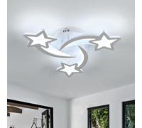 Goeco Lampara LED Techo, Lampara Moderna 40W 4500LM, Plafón de Acrílico Blancas para Sala de Estar Dormitorio Cocina, Diámetro 54cm Luz Blanca Fria 6500K
