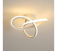Goeco Lampara LED Techo LED Moderna, 3000K 22W 2500LM, Blanco | Plafón LED Techo Moderna, Luz de Techo Decorativa para Pasillo Balcón, Luz Blanca Cálida, Diámetro 25cm