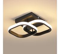 Goeco Plafón LED Moderno Cuadrada 22W 3000K, 28CM Negro