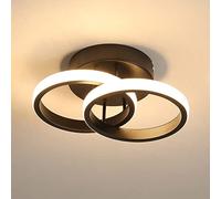 Goeco Plafón LED Moderno Redonda 22W 3000K, 25CM Negro