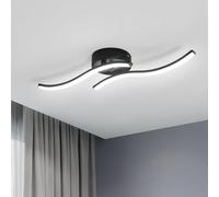 Goeco Plafon LED Techo Moderna, 12W 1300LM 6500K 2 Tubos, Negro