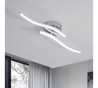 Goeco Plafon LED Techo Moderna, 14W 1300LM 6500K 2 Tubos, Plata