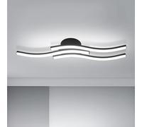 Goeco Plafon LED Techo Moderna, 18W 1800LM 6500K 3 Tubos, Negro