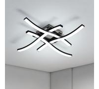 Goeco Plafon LED Techo Moderna, 24W 2700LM 6500K 4 Tubos, Negro