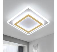 Goeco Plafón LED Techo Moderno, Lampara de Techo Cuadrada 44W, Blanco Frío 6500K, Oro Luz de Techo para Dormitorio Cocina Sala de Estar Pasillo, Dia 30CM