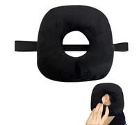 GOEDCH 30 x 30 x 9cm Piercing Almohada con Orificio: Cojín para Donut para el Dolor de oído, Dormir Lado Piercing Almohada Oreja para Reduce la Presión contra el dolor de oído Relief(negro)