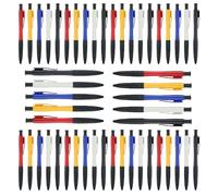 GOEDCH Bolígrafo Negro: Juego de 50 Unidades de Bolígrafo con Mecanismo de Presión, Ergonómico, Mango Suave, Retráctil para Escuela, Oficina y Vida Cotidiana (5 Colores, 0,7 mm)