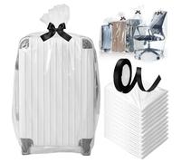 GOEDCH Bolsas de Almacenamiento Transparentes Extragrandes: Paquete de 12 Bolsas Reutilizables Organizadora de Maletas de 90 x 120 CM con 1 Rollo de Cinta Negra, Bolsas de Plástico a Prueba de Polvo