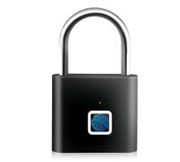 GOEDCH Cerradura USB de huellas dactilares: candado de huella digital, carga USB, candado sin llave, candado para gimnasio, batería de larga duración, resistente a la intemperie para gimnasio, oficina