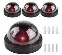 GOEDCH Juego de 4 cámaras falsas de vigilancia: cámara de vigilancia falsa con luz LED intermitente - Herramienta disuasoria visual para casa, tienda y seguridad en obras