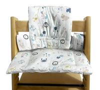 GOEDCH Juego de cojines antideslizantes para trona, cojín de asiento con bonitos gráficos, cojín de repuesto, revestimiento laminado, inserto de tela de algodón para trona Stokke Tripp Trapp