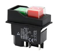 GOEDCH KJD17 Interruptor Electromagnético AC250V 16A: 5 Pines Interruptor de Presión Electromagnético Impermeable, Interruptor de Botón, IP54 Herramienta de Arranque Magnético para Máquina
