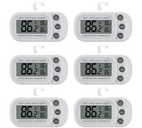 GOEDCH Termómetro para frigorífico: 6 piezas Mini Digital Termómetro para Congelador con Gancho, Termómetro para Frigorífico Resistente al Agua con Gancho y Imán, Termómetro de Cocina Interior con