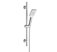 Görbach Barra de Ducha con Alcachofa de Ducha 3 funcións, Acero inoxidable Columna Ducha sin Grifo con Soporte Ajustable y Manguera, Compatible con Orificios Existentes, 70 cm Cromado