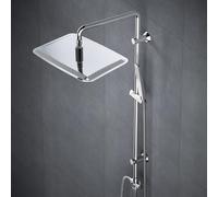 Görbach Columna de Ducha sin Grifo, Set Ducha Acero Inoxidable Altura Adjustable, Conjunto Ducha Baño con Ducha Mano y Cabezal Ducha Rociador en INOX 35x25cm