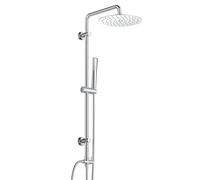 Görbach Columna de Hidromasaje Columna de Ducha Completo sin Grifo Acero Inox Barra de Altura Adjustable Set Ducha con Ducha Mano y Cabezal Ducha Rociador en INOXI D20cm