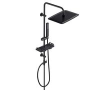 Görbach Columna de Hidromasaje sin Grifo Set Ducha Acero Inoxidable Altura Adjustable Conjunto Set Juego Ducha Baño con Ducha Mano,Estante y Cabezal Ducha Rociador 35x25cm