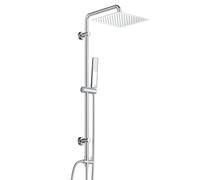 Görbach Columna Ducha sin Grifo Set Ducha Completo Acero Inoxidable 304 Barra Altura Adjustable Columna de Hidromasaje con Alcachofa Ducha Mano y Cabezal Lluvia en INOXI 20x20cm