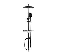 Görbach Columna Ducha sin Grifo, Set Ducha de Altura Ajustable Conjunto Ducha Acero Inoxidable con Alcachofa y Cabezal Ducha lluvia D25cm, XXL Estana Negro
