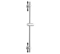 Görbach Juego de ducha de acero inoxidable con soporte ajustable para alcachofa de ducha, soporte de pared compatible con agujeros, apto para alcachofas estándar, barra de ducha de 70 cm, cromo
