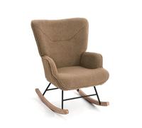 Goeurvant Sillón con reposabrazos para los oídos, silla de relax cómoda con respaldo alto, silla de lectura moderna para salón, dormitorio, espacios pequeños, color marrón