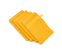 Gözze - Manopla de baño New York, Set de 4, Suave y absorbente, Algodón, 17 x 24 cm - Amarillo