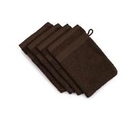 Gözze - Manopla de baño New York, Set de 4, Suave y absorbente, Algodón, 17 x 24 cm - Mocca