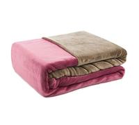 Gözze - Ropa de cama reversible, Tacto de cachemira, Funda nórdica: 135 x 200 cm, Funda de almohada: 80 x 80 cm, Microfibra - Rojo baya/Marrón topo
