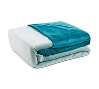 Gözze - Ropa de cama reversible, Tacto de cachemira, Funda nórdica: 135 x 200 cm, Funda de almohada: 80 x 80 cm, Microfibra - Aqua/Turquesa
