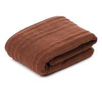 Gözze - Serviette de Bain éponge Milan, douce et absorbante, 70% coton bio/30% viscose (bambou), végétalien, 100 x 150 cm - Marron