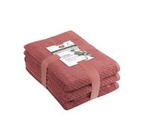 Gözze - Set de toallas de rizo, 2 toallas de mano (50 x 100 cm), 2 toallas de ducha (70 x 140 cm) y 2 toallas de invitados (30 x 50 cm), Algodón, 480 g/m² - Rojo