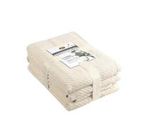 Gözze - Set de toallas de rizo, 2 toallas de mano (50 x 100 cm), 2 toallas de ducha (70 x 140 cm) y 2 toallas de invitados (30 x 50 cm), Algodón, 480 g/m² - Crema