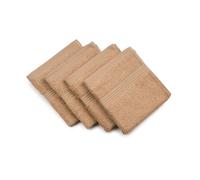 Gözze - Toalla de aseo New York, Set de 4, Suave y absorbente, Algodón, 30 x 30 cm - Castaña