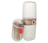 Gogogmee 1 juego de contenedor de cepillo de dientes de viaje: estuche de plástico para cepillo de dientes y jabonera para accesorios de baño reutilizables, portátil para viajes de negocios.