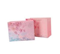Gogogmee Caja de Obsequio Rosa Sakura para San Valentín y Bodas, Set de Embalaje 2 Piezas (caja Bolsa) 25x18x8 Cm, Papel Resistente para Cumpleaños y Festivales, Estuche Decorativo