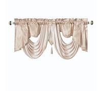 GOHD Valarie Fancy - Cenefa para Ventana 137 cm x 46 cm Tejido de tafetán con Suave Swag de satén Añade un Toque de Lujo Real a tu hogar. (Café).
