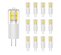GOHDLAMP Bombillas LED G4 blanco frío 6000 K 12V CA/CC no regulables, 12 piezas G4 LED Bi Pin Base - 3W G4 LED Reemplazar bombilla halógena de 30W para iluminación del hogar y el paisaje