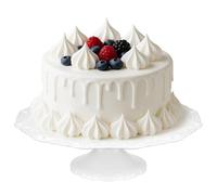 Goiern Soporte Para Pasteles De Porcelana Blanca De 12 Pulgadas (30cm), 1 Pieza Elegante Soporte Europeo Con Relieve Y Base Alta, Apto Para Lavavajillas, Ideal Para Tarta