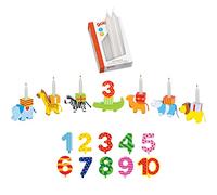 Goki goki - Tren de cumpleaños con números del 1 al 10, 10 velas, color blanco
