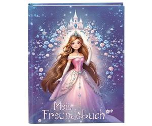 goldbuch 43 165 - Libro de Amigos de la Princesa con Estrellas Brillantes, DIN A5 con 88 páginas ilustradas, álbum de poesía, Cubierta de impresión artística con diseño de Princesas, Aprox. 21 x 15 x
