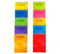 Golden 10 UNIDADES Cuaderno Espiral Superior 12º Apaisado 80 Hojas 60gr Cuadricula - Tapa Plastificada - Margen Remarcado - Colores Surtidos