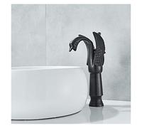Golden Classic Bathroom Faucet High Short opcional Forma de pájaro Bubbler Gentle Efluente Hot and Frie Acoplicado Grifo Fácil de instalar(Black Bronze Tall)