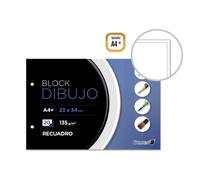Golden cuaderno de dibujo a4 plus - papel de 135gr - 20 hojas - recuadro interior a4 - encolado con dos taladros