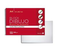 Golden cuaderno de dibujo espiral a4 20 hojas con recuadro interior -